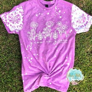 Womens Size SMALL Grow In Grace Bleached Teee